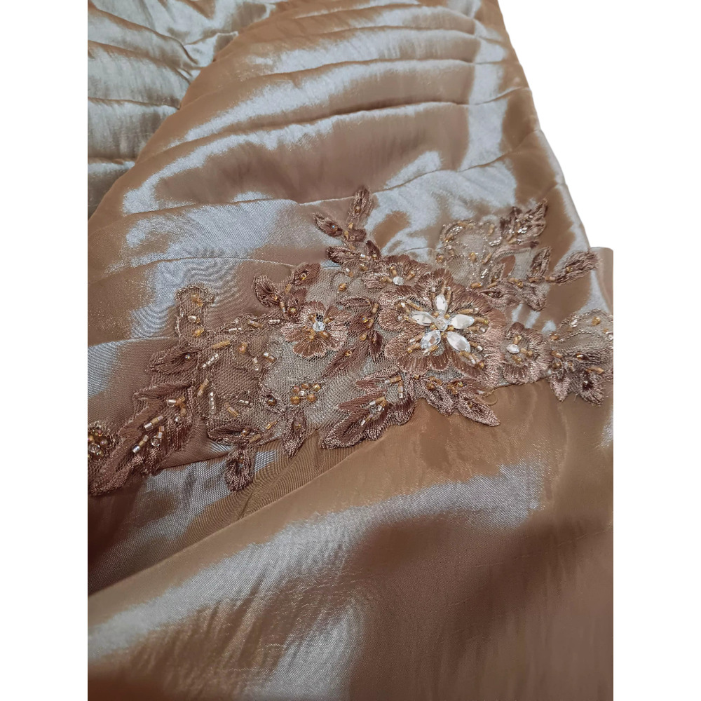 NEW JOVANI Formal Dress 10 Ballgown Bronze Beaded Taffeta Optional Wrap MotherOf - Picture 15 of 16